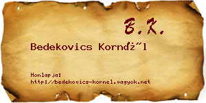 Bedekovics Kornél névjegykártya